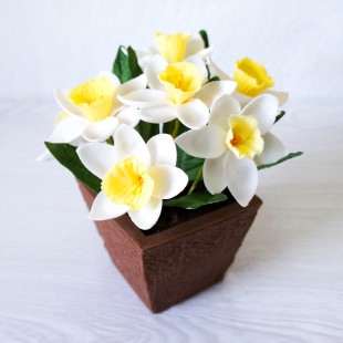 Букет из сахарных цветов "Нарциссы" 15 см, 370 гр.