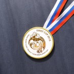 Шоколадная медаль на ленте с фото